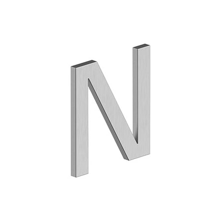 Deltana 4 LETTER N, E SERIES W/ RISERS, STAINLESS STEEL in Brushed Stainless RNE-NU32D
